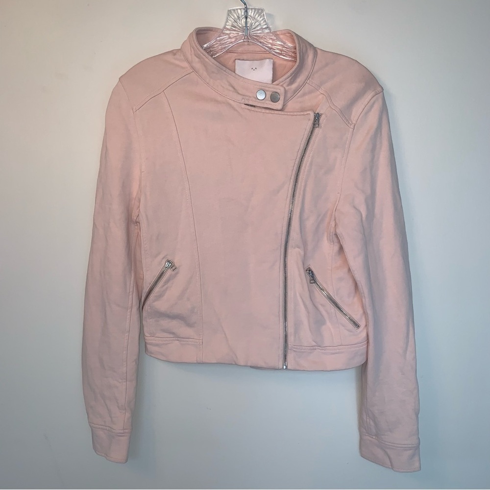 Aritzia Sunday Best Pink Kerouac Moto Jacket 8
